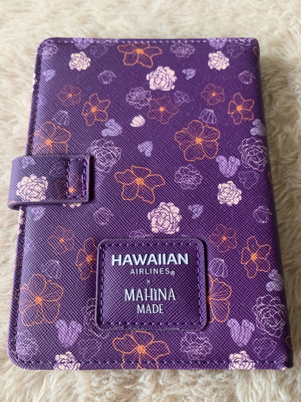 Hawaiian Airlines x Mahina Made Purple Floral Passport Holder
